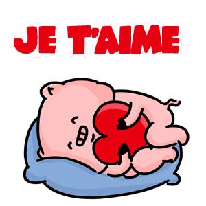 Gif animé je t'aime petit cochon